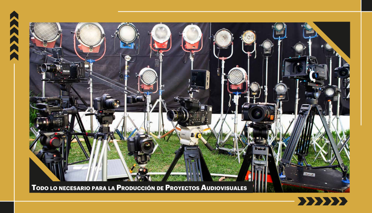 Equipo de iluminación profesional en escuela de cine CEC